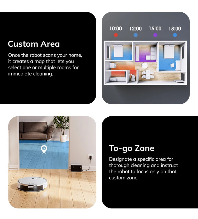 ILIFE V20 Robot Vacuum Cleaner, 5000Pa suction, SOF LiDAR Smart Navigation, APP Control, Customizable cleaning, Self charging